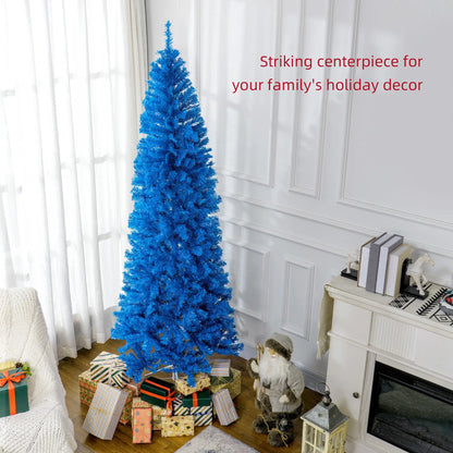 7FT Pencil Christmas Tree, Artificial, Automatic Open, Blue Pencil Christmas Trees at Gallery Canada