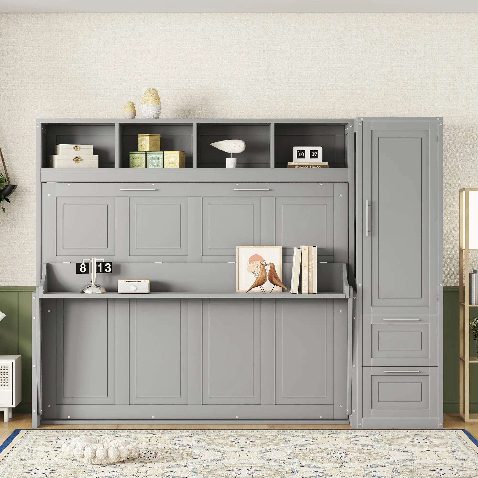 Murphy Bed with Closet, Drawers, 112