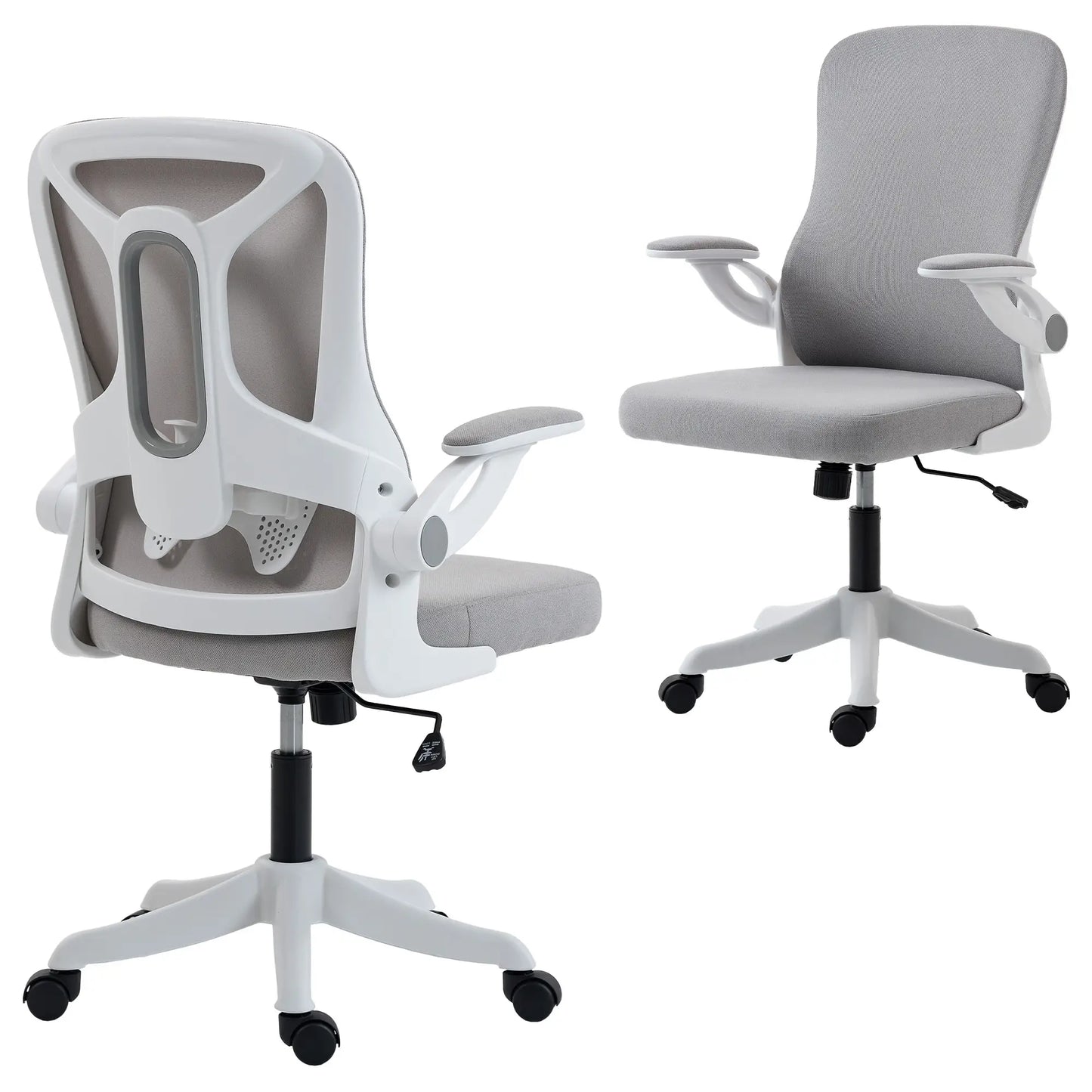 Ergonomic Swivel Office Chair, Adjustable Lumbar Support, Grey Task Chairs at Gallery Canada