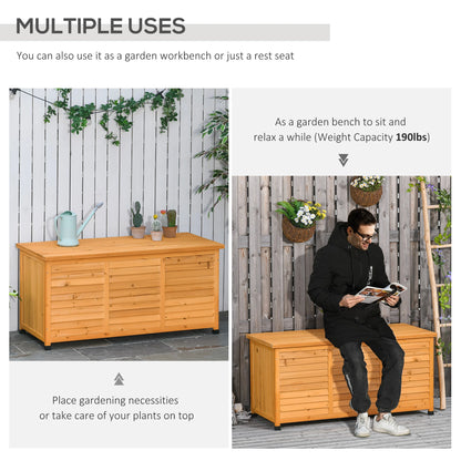 75 Gallon Wooden Storage Box, Patio Deck Bench, Garden Outdoor Container, Yellow Patio Storage Boxes at Gallery Canada