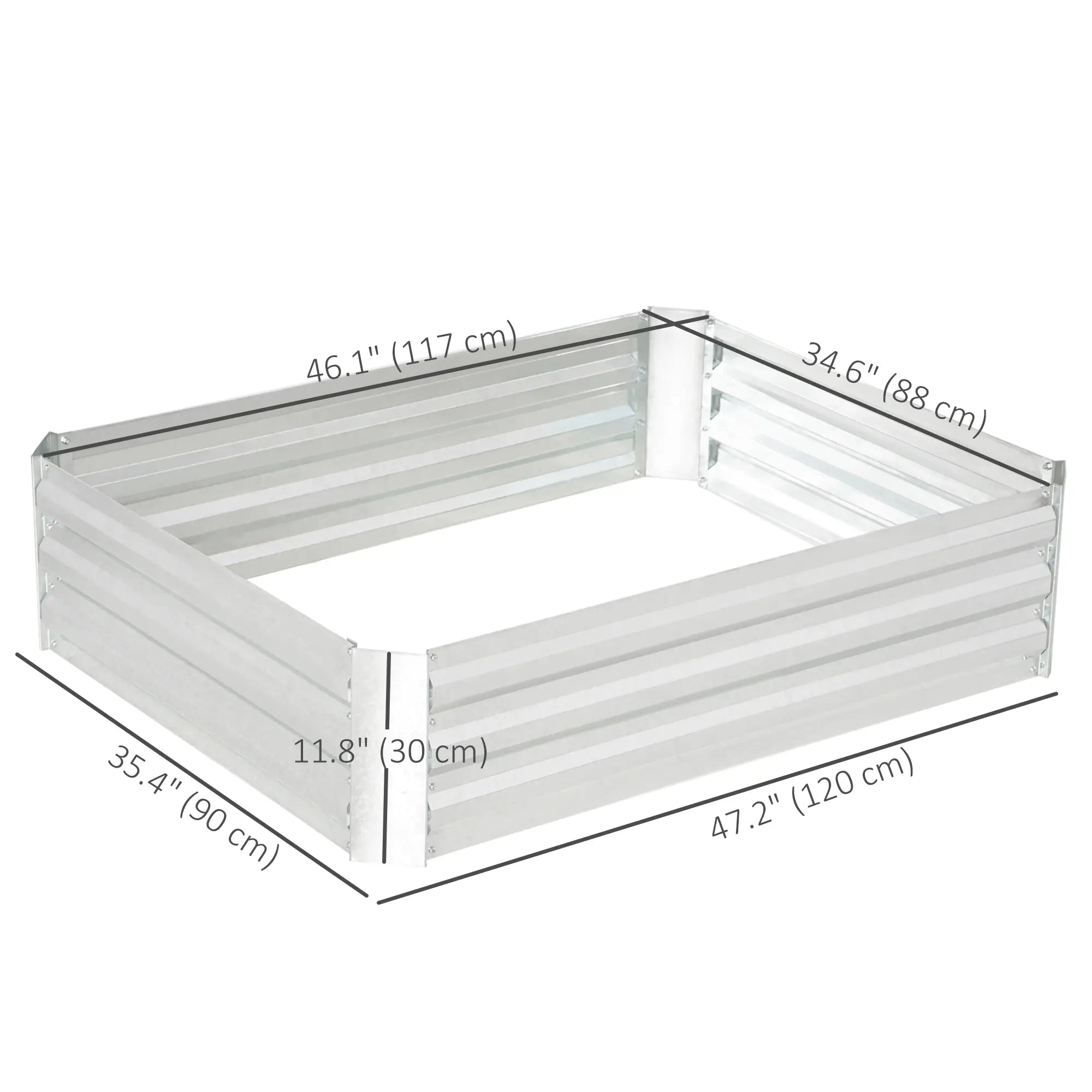 Galvanized Raised Garden Bed, 4' x 3' x 1', Outdoor Metal Planter Box Raised Garden Beds at Gallery Canada
