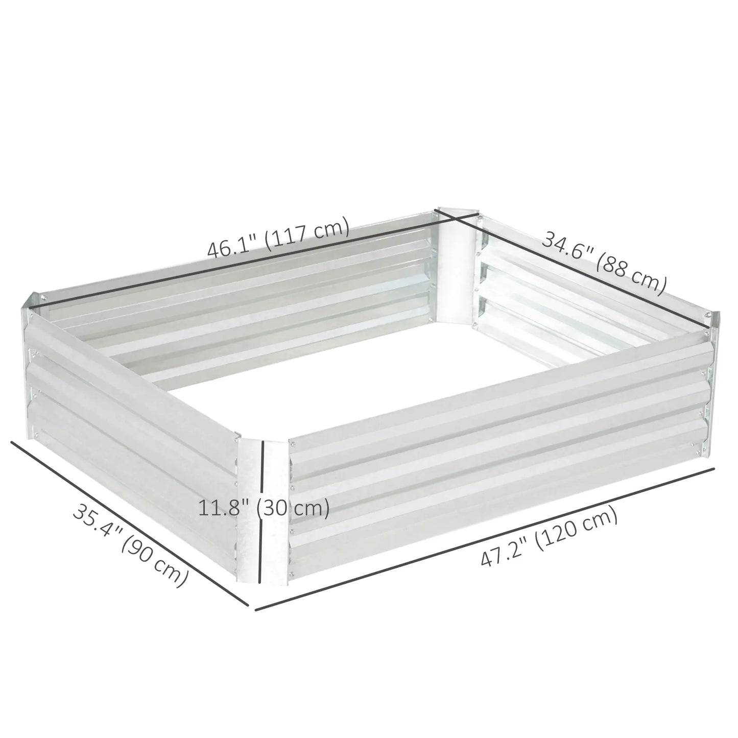 Galvanized Raised Garden Bed, 4' x 3' x 1', Outdoor Metal Planter Box Raised Garden Beds at Gallery Canada