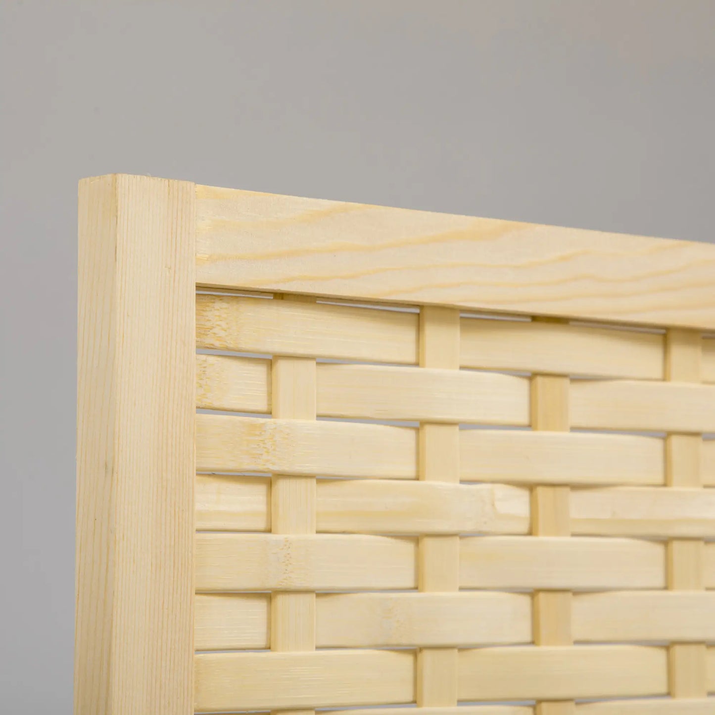 4-Panel Bamboo Room Divider, 5.6 FT, Natural Wood Privacy Screen Room Dividers at Gallery Canada