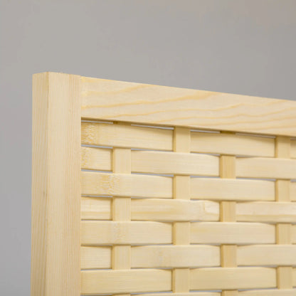 4-Panel Bamboo Room Divider, 5.6 FT, Natural Wood Privacy Screen Room Dividers at Gallery Canada