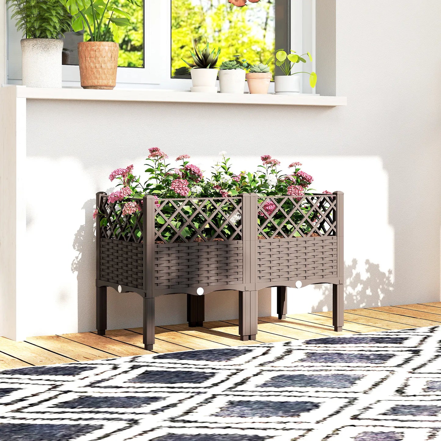 Raised Garden Bed With Legs, Self Watering Planter Box, 31.5" x 15.7" x 20.3" Elevated Garden Beds at Gallery Canada