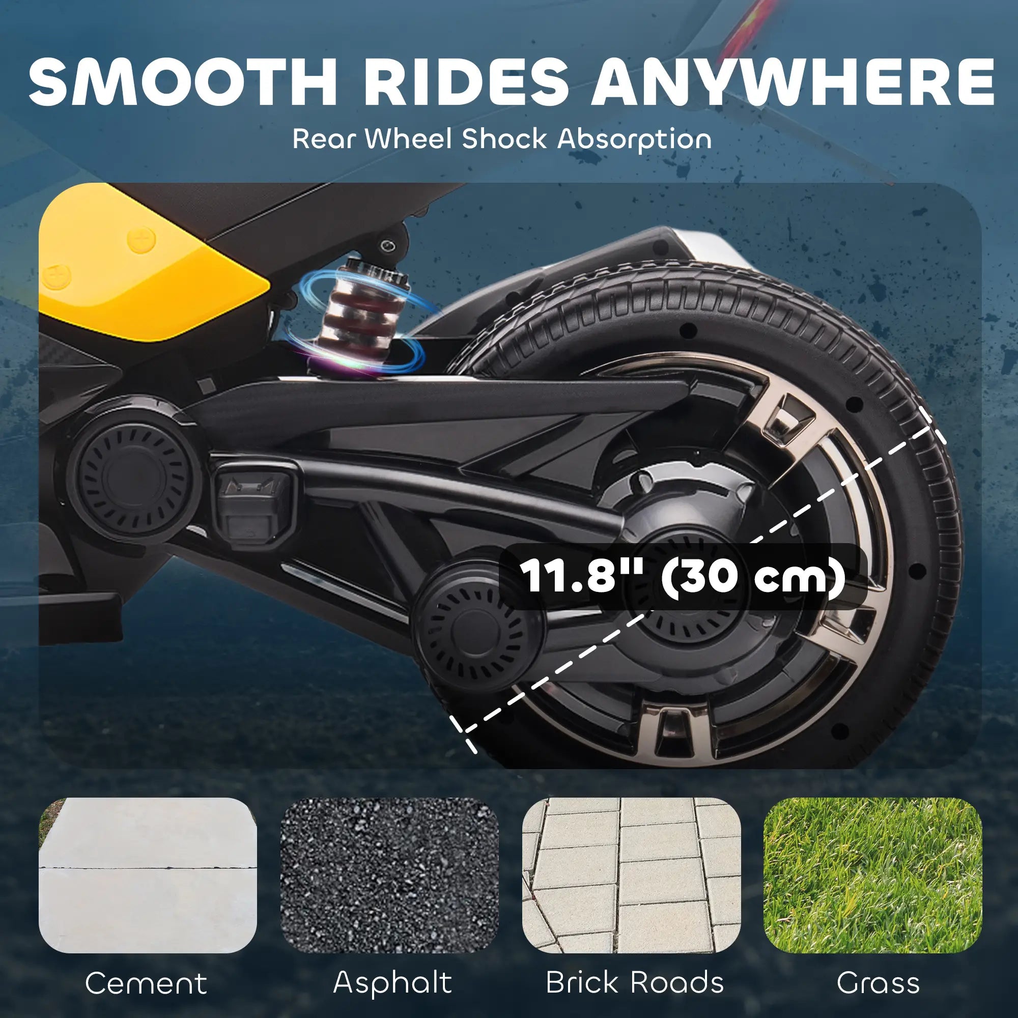 12V Kids Ride On ATV, MP3 Player, LED Lights, Ages 3-8, Yellow Electric Ride On Toys at Gallery Canada