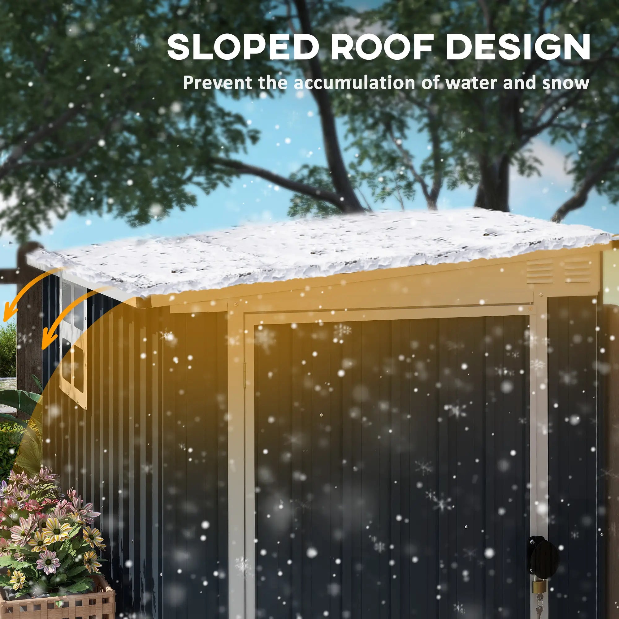4' x 6' Outdoor Storage Shed, Metal Garden Shed with Window Sheds at Gallery Canada