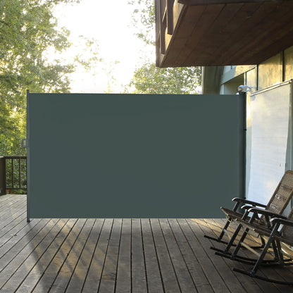 118" x 79" Retractable Patio Awning, Outdoor Privacy Screen, UV Wind Resistant, Grey Side Awnings at Gallery Canada