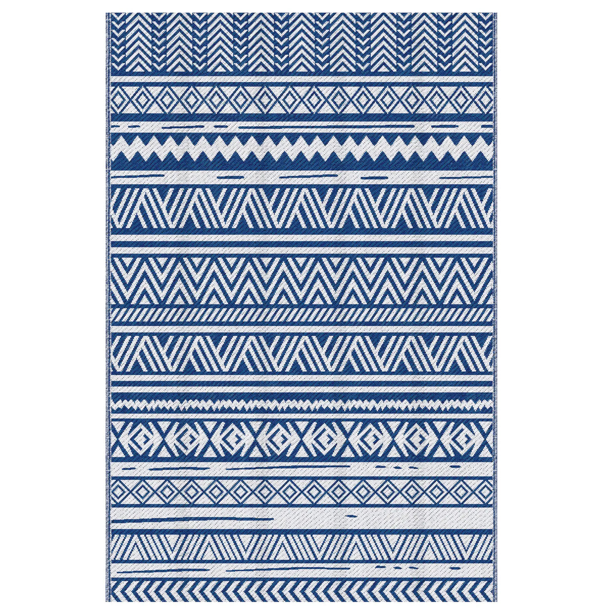 Reversible Outdoor Rug, Patio Floor Mat, 6' x 9', White, Dark Blue Garden Decor Dark Blue and White at Gallery Canada