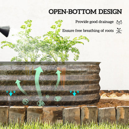 6.4 x 2 x 1ft Galvanized Raised Garden Bed, Metal Planter Box, Dark Grey Raised Garden Beds at Gallery Canada