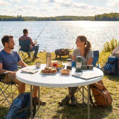 4ft Plastic Folding Picnic Table, Indoor Outdoor, White Picnic Tables & Camping Chairs at Gallery Canada