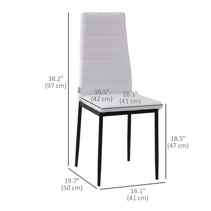 Modern Upholstered Dining Chairs, Set of 4, Linen Fabric, Metal Legs, White Dining Chairs at Gallery Canada