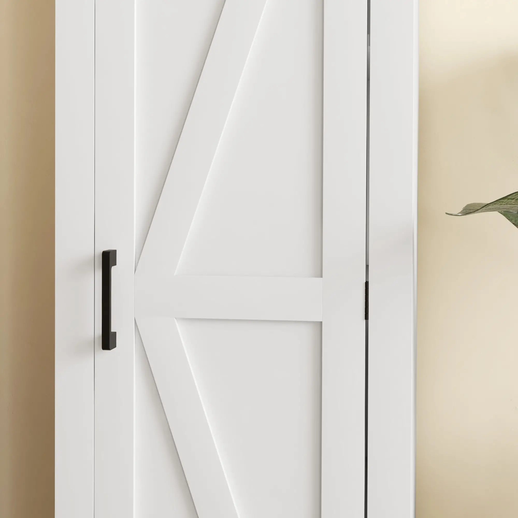 Farmhouse Accent Cabinet, Adjustable Shelf, Barn Door, White Storage Cabinets at Gallery Canada