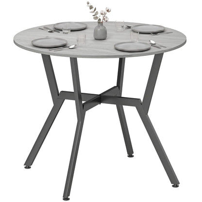 35" Round Dining Table, Steel Frame, Small Kitchen Table, Grey Dining Tables at Gallery Canada