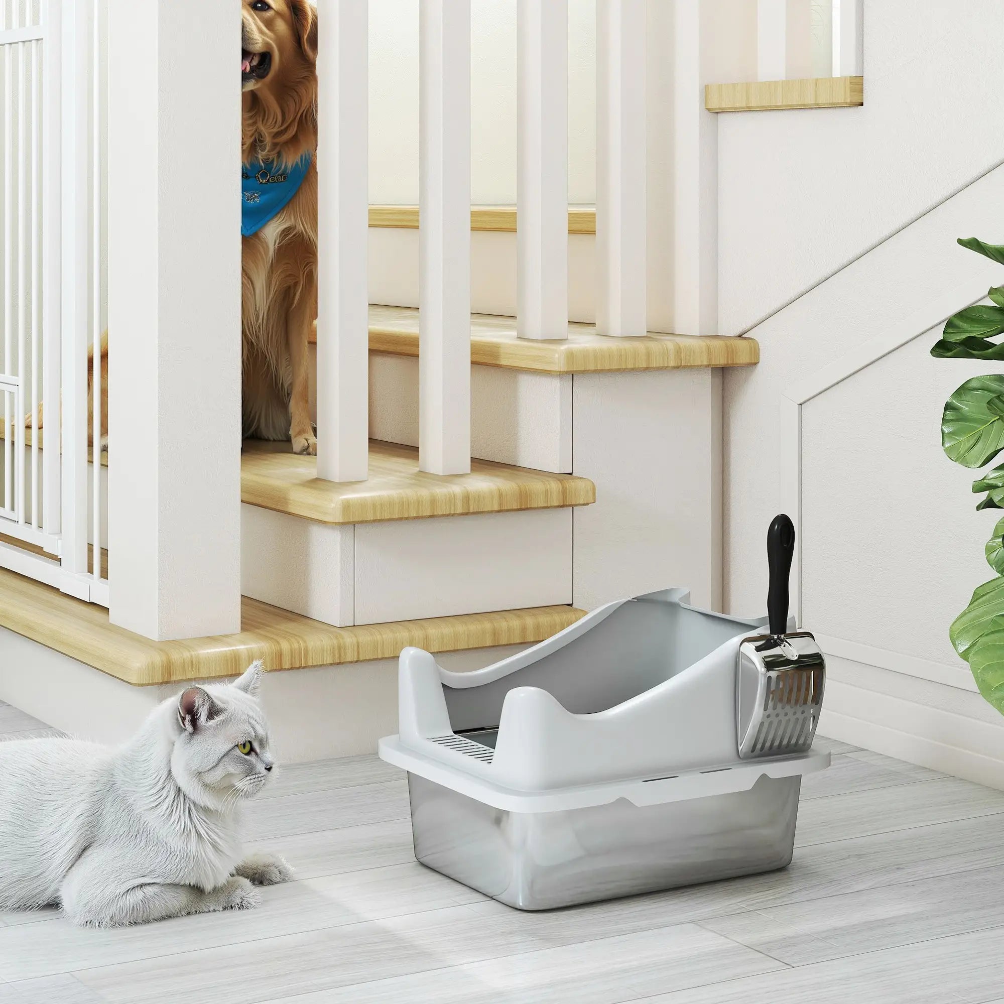 Stainless Steel Cat Litter Box, 17