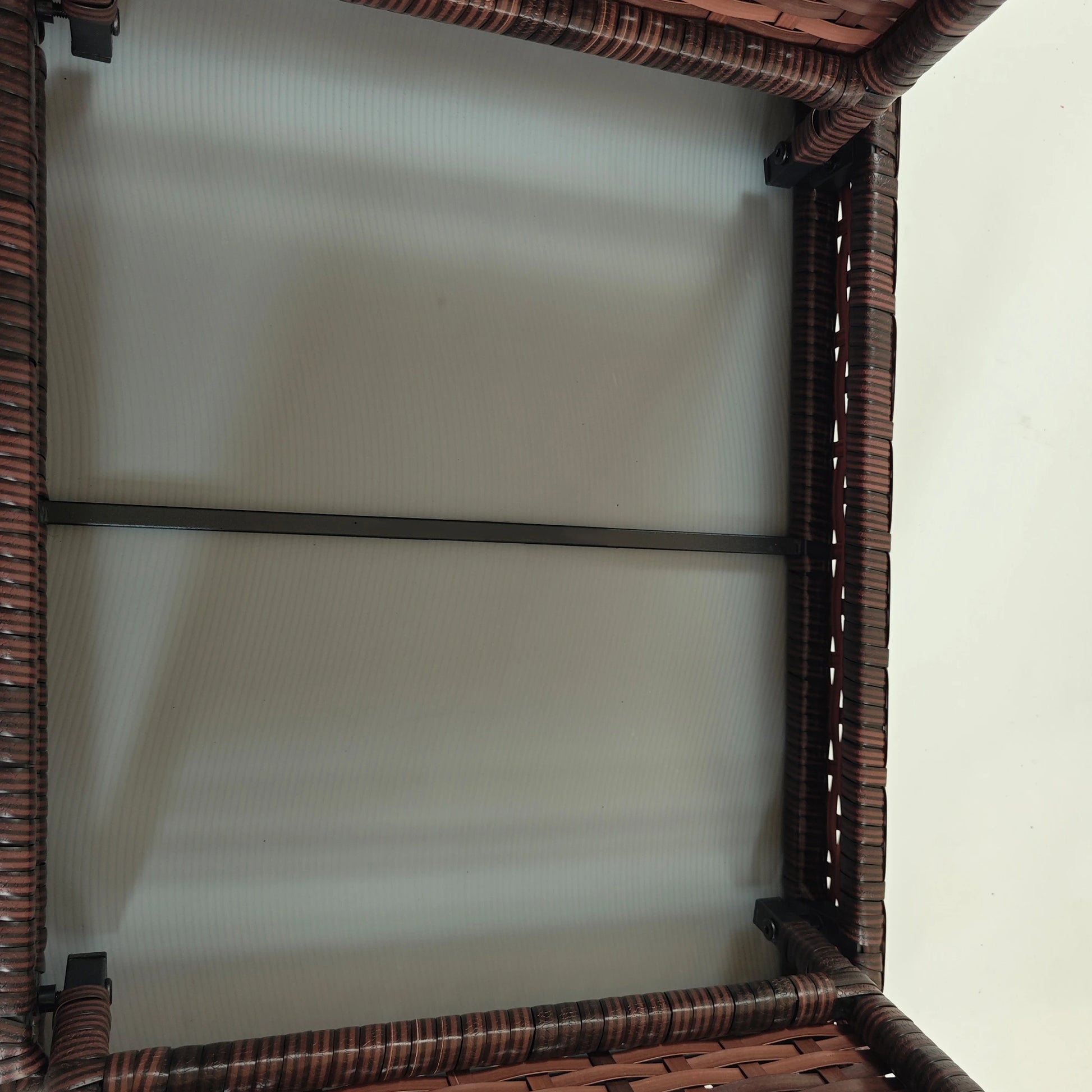 Outdoor Rattan Foldable End Table, Metal Frame, 24x24x18 in, Brown Patio Side Tables at Gallery Canada