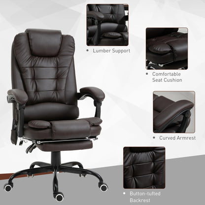 7-Point Vibrating Massage Chair, Reclining Office Chair, Adjustable Height, Brown Massage Chairs at Gallery Canada