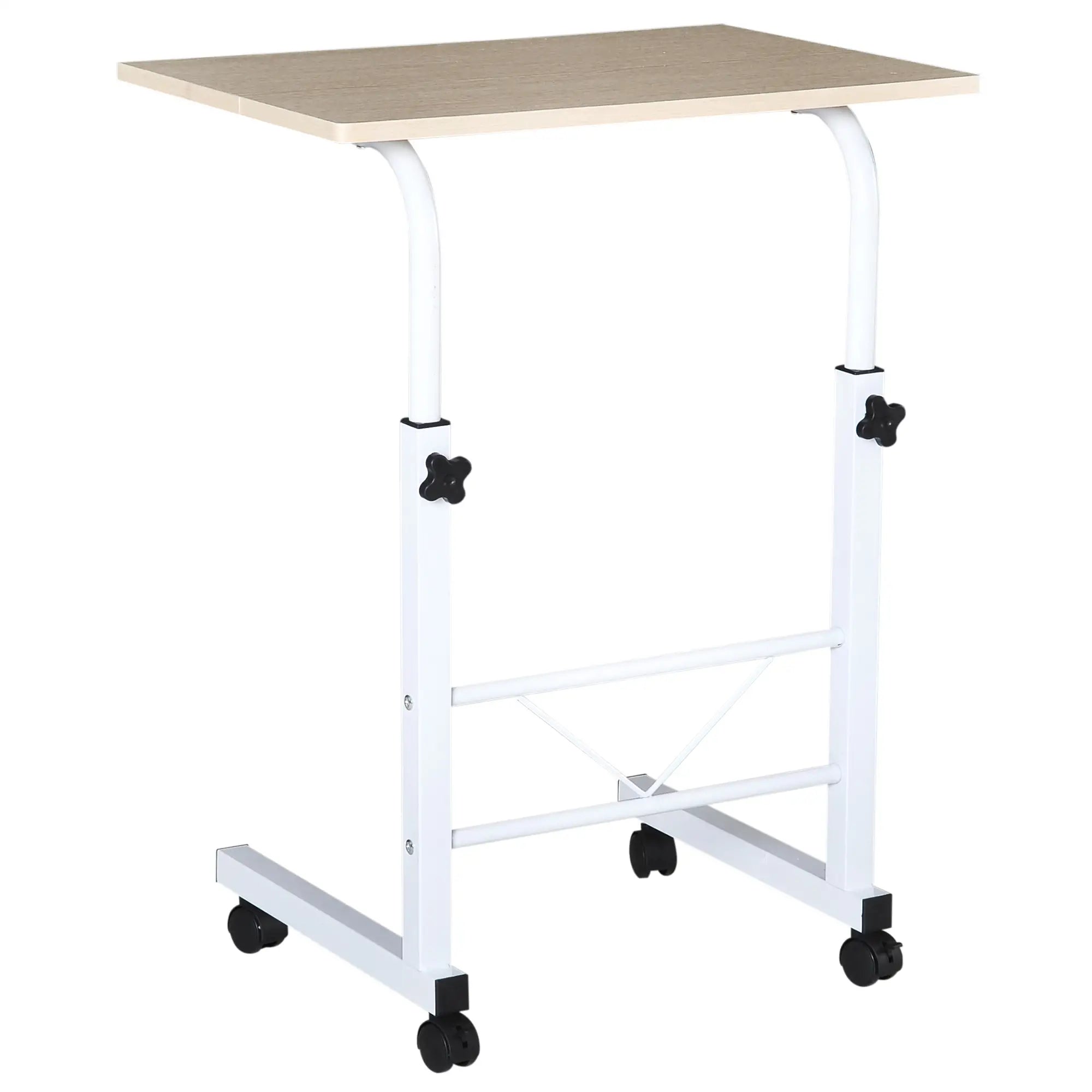Adjustable Height Mobile Standing Desk, 23.5 Inch, Natural Wood Side Tables at Gallery Canada