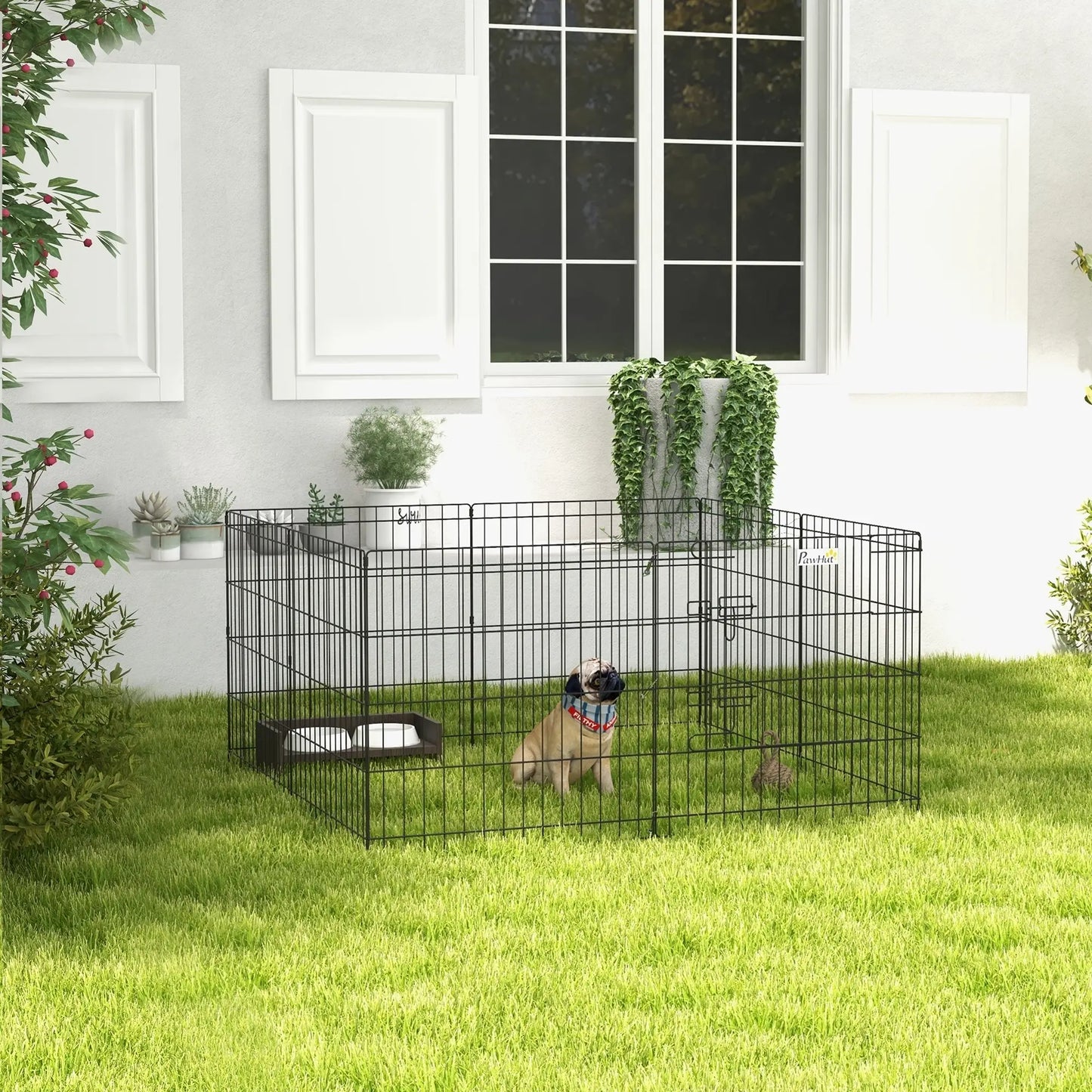 24inch Foldable Metal Pet Playpen, Dog Kennel Cage, 8 Panel Houses, Kennels & Pens at Gallery Canada