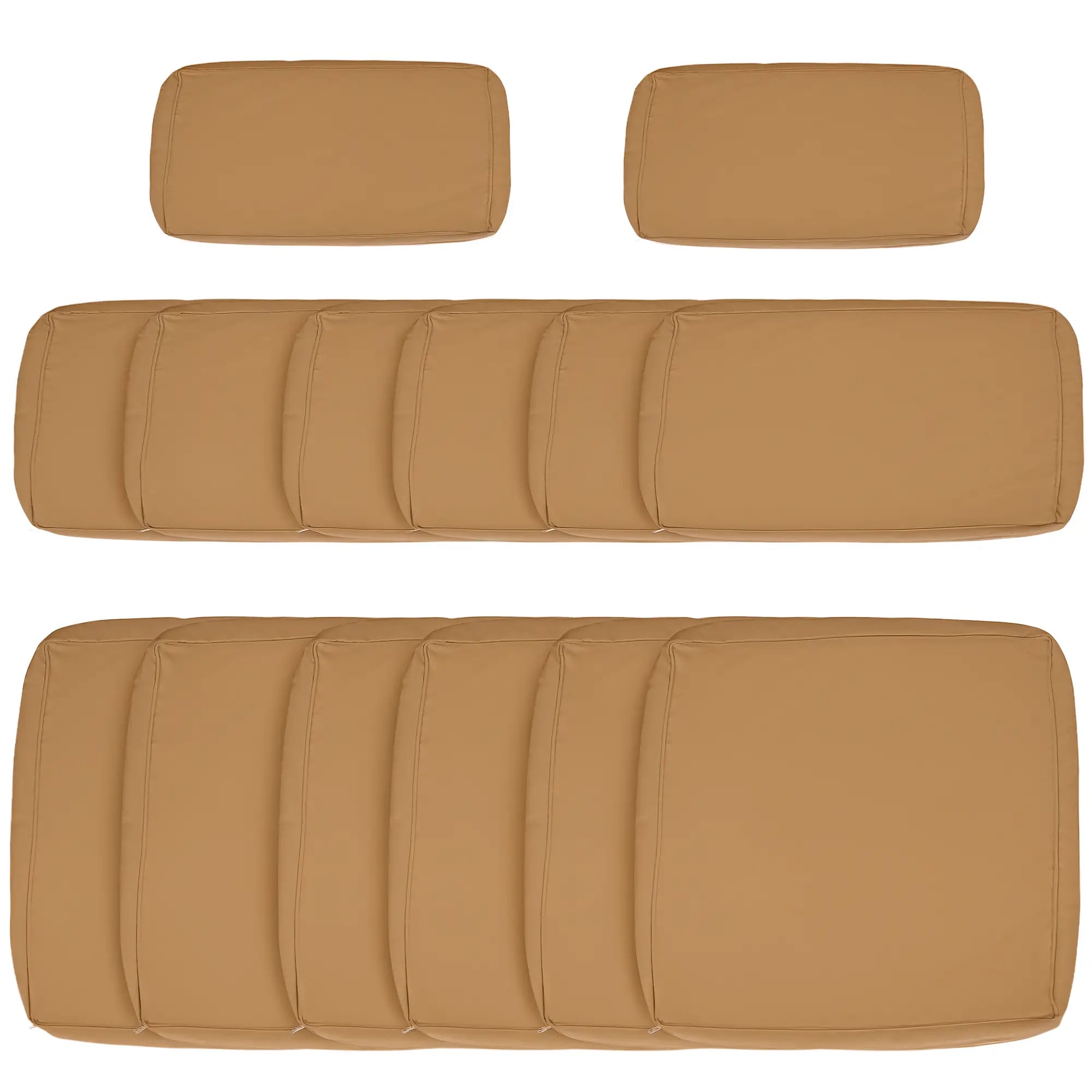 14pc Patio Rattan Sofa Set, Polyester Cover Replacement, Beige Patio Chair Cushions Light Yellow at Gallery Canada