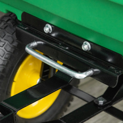 Heavy Duty Garden Dump Cart, 440lbs, Steel Frame, 12" Pneumatic Tires, Green Folding Garden Carts at Gallery Canada