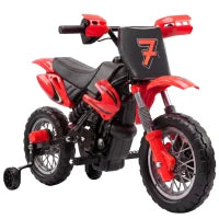 Moto électrique pour enfants 12V, à conduire, roues d'entraînement, rouge