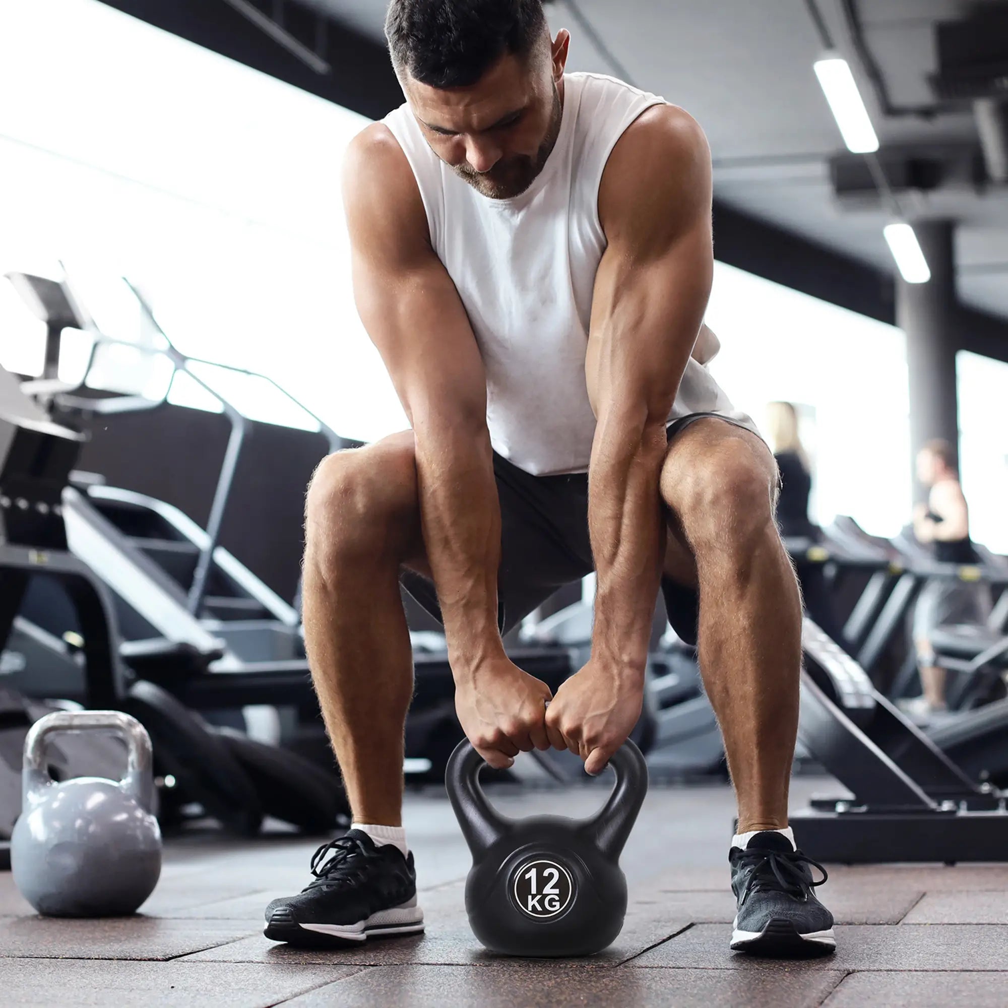 26lb Fitness Kettlebell, Plastic Exercise Weight, Sand Filled, Noise Reduction Strength Training Equipment at Gallery Canada