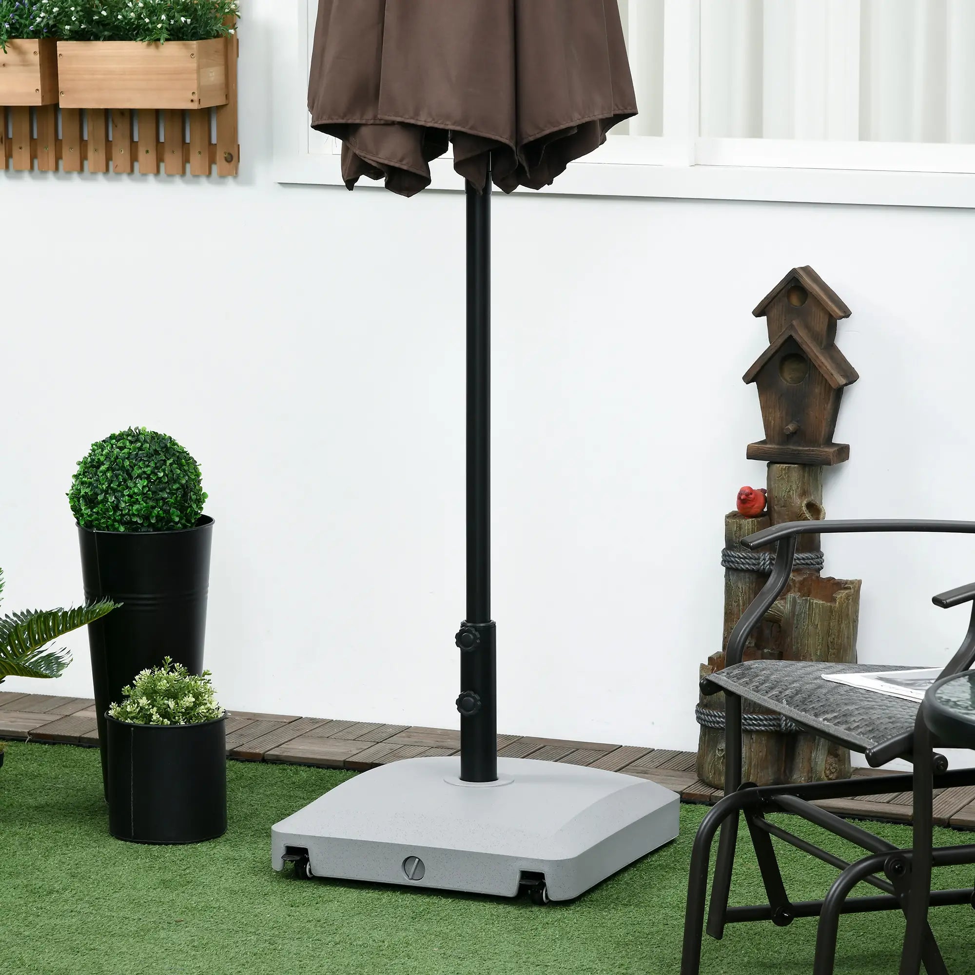 66 lb Heavy Duty Patio Umbrella Stand, Outdoor Garden Base, Light Grey Umbrella Bases at Gallery Canada