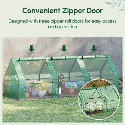 9' x 3' x 3' Mini Greenhouse, PE Cover, Zippered Doors, Green Portable Greenhouses at Gallery Canada
