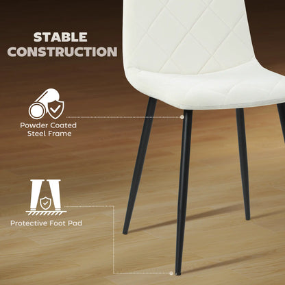 Upholstered Dining Chairs Set of 4, Steel Legs, Cream Bar Stools at Gallery Canada
