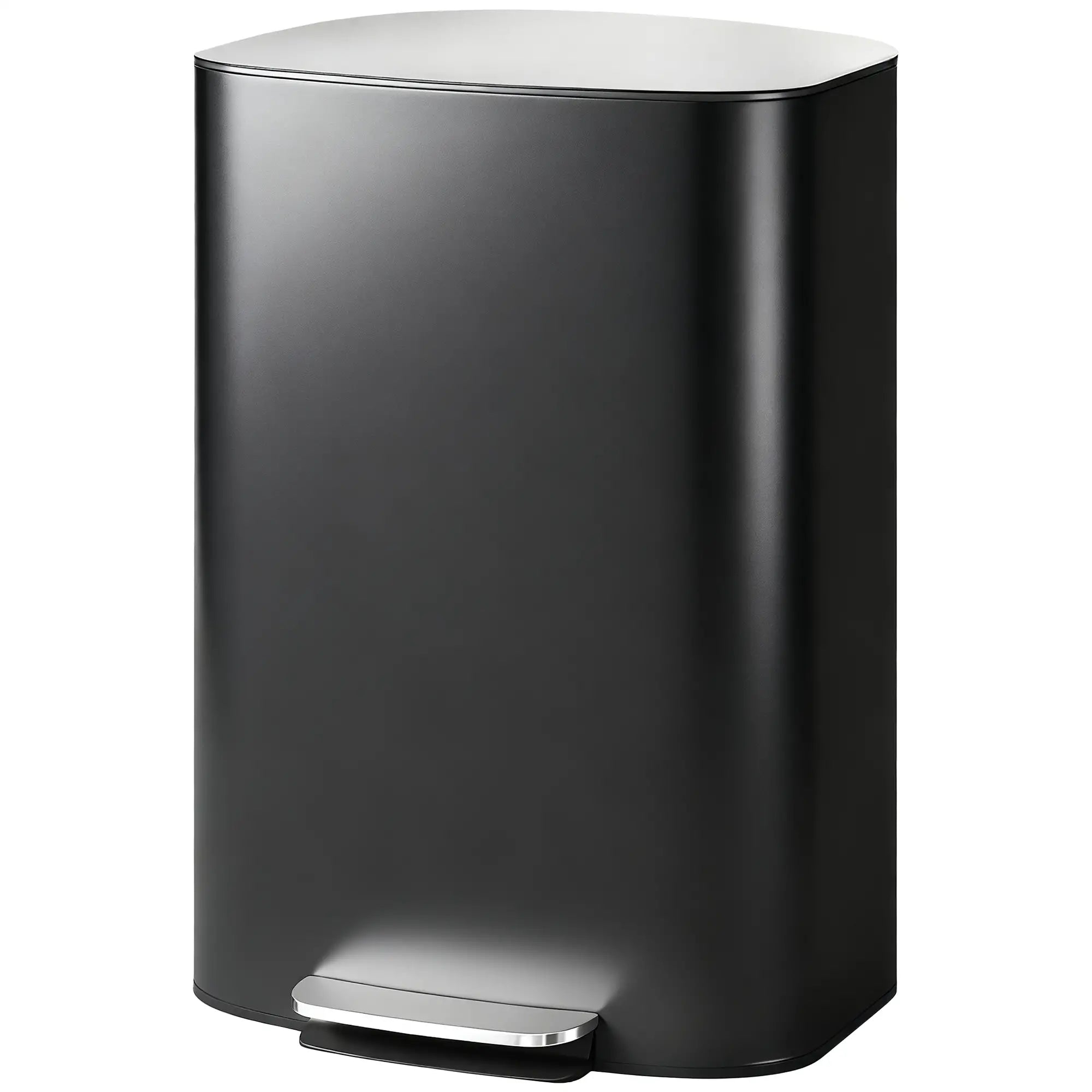13.2 Gal Fingerprint-Proof Trash Can, Black Kitchen Trash Cans Black, Silver Tone at Gallery Canada
