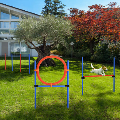 Dog Agility Training Kit, Adjustable Jump Weave Pole Ring Set Dog Agility Training Equipment at Gallery Canada