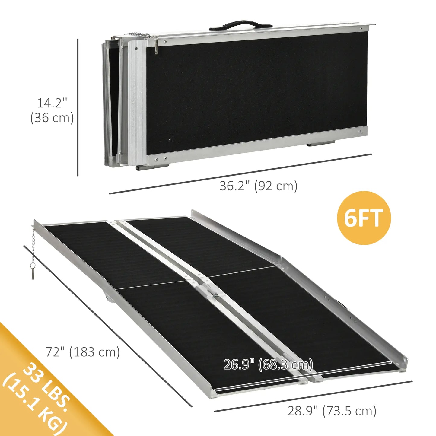 6ft Foldable Aluminum Wheelchair Ramp, Non-Skid, Portable Knee Walker & Wheelchair Ramps at Gallery Canada