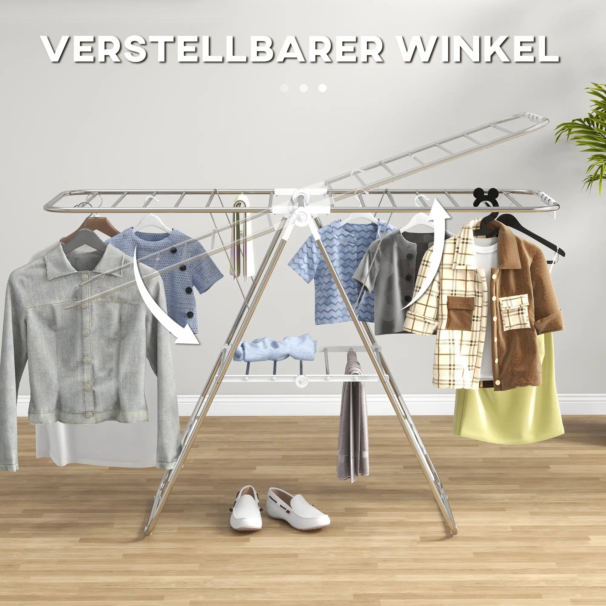Stainless Steel 2-Tier Foldable Clothes Drying Rack, Silver Bath Accessories at Gallery Canada