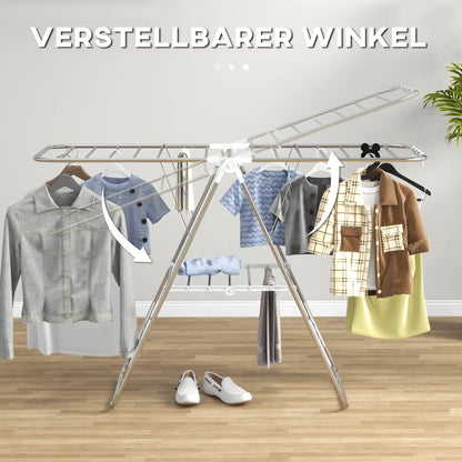 Stainless Steel 2-Tier Foldable Clothes Drying Rack, Silver Bath Accessories at Gallery Canada