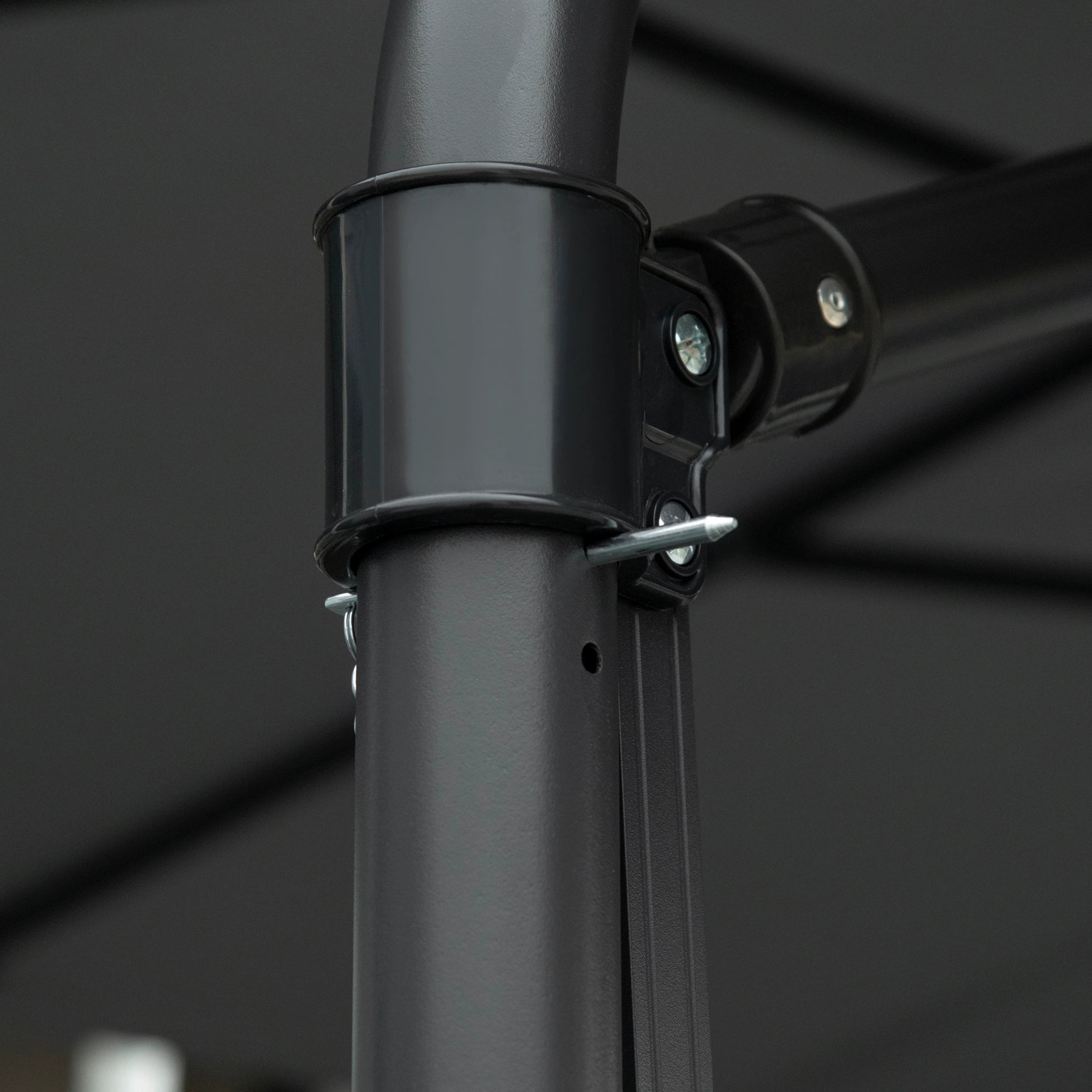 8FT Cantilever Patio Umbrella, Offset with Cross Base, Dark Gray Cantilever Umbrellas at Gallery Canada