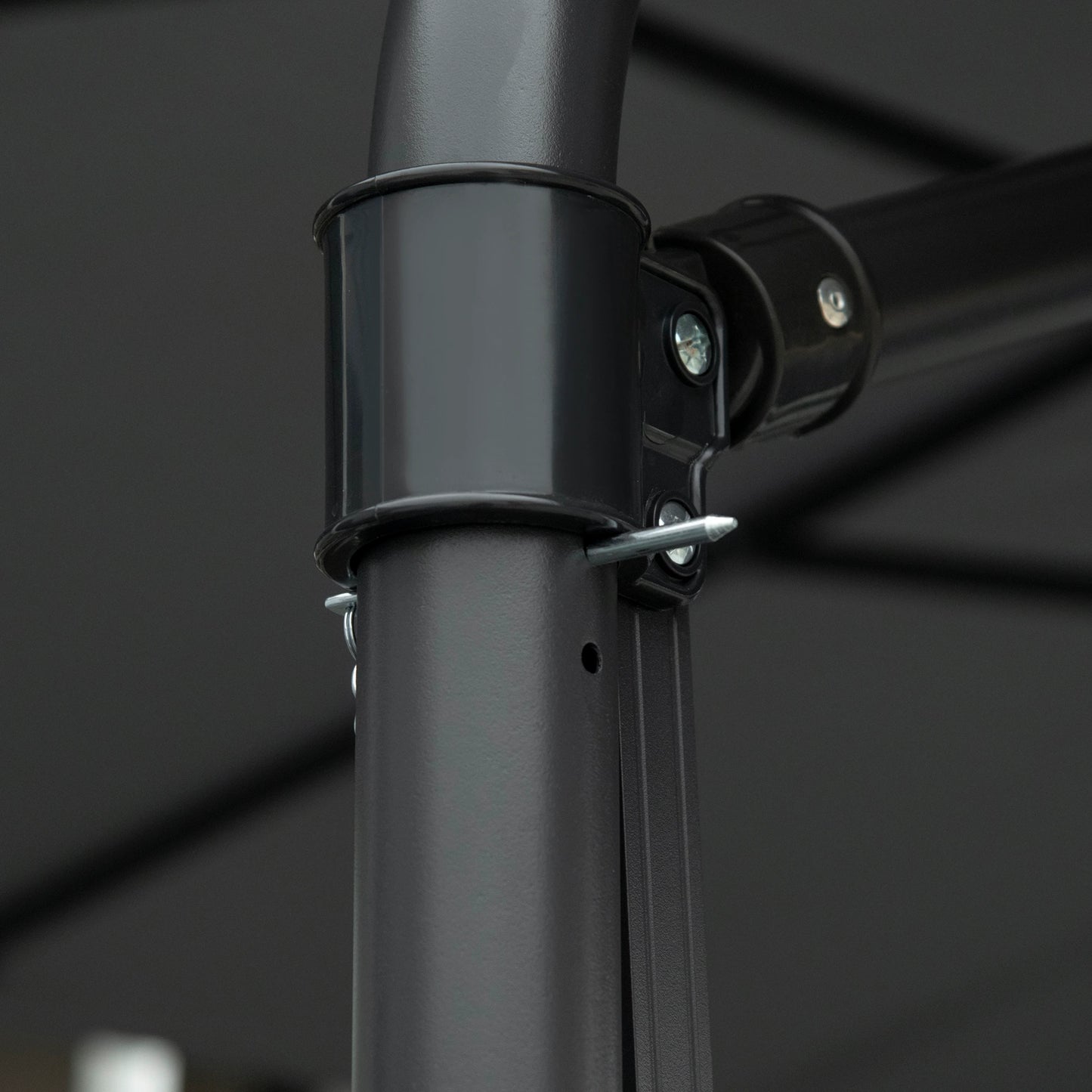 8FT Cantilever Patio Umbrella, Offset with Cross Base, Dark Gray Cantilever Umbrellas at Gallery Canada