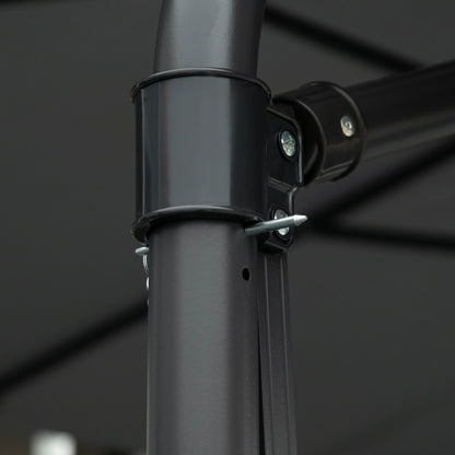 8FT Cantilever Patio Umbrella, Offset with Cross Base, Dark Gray Cantilever Umbrellas at Gallery Canada