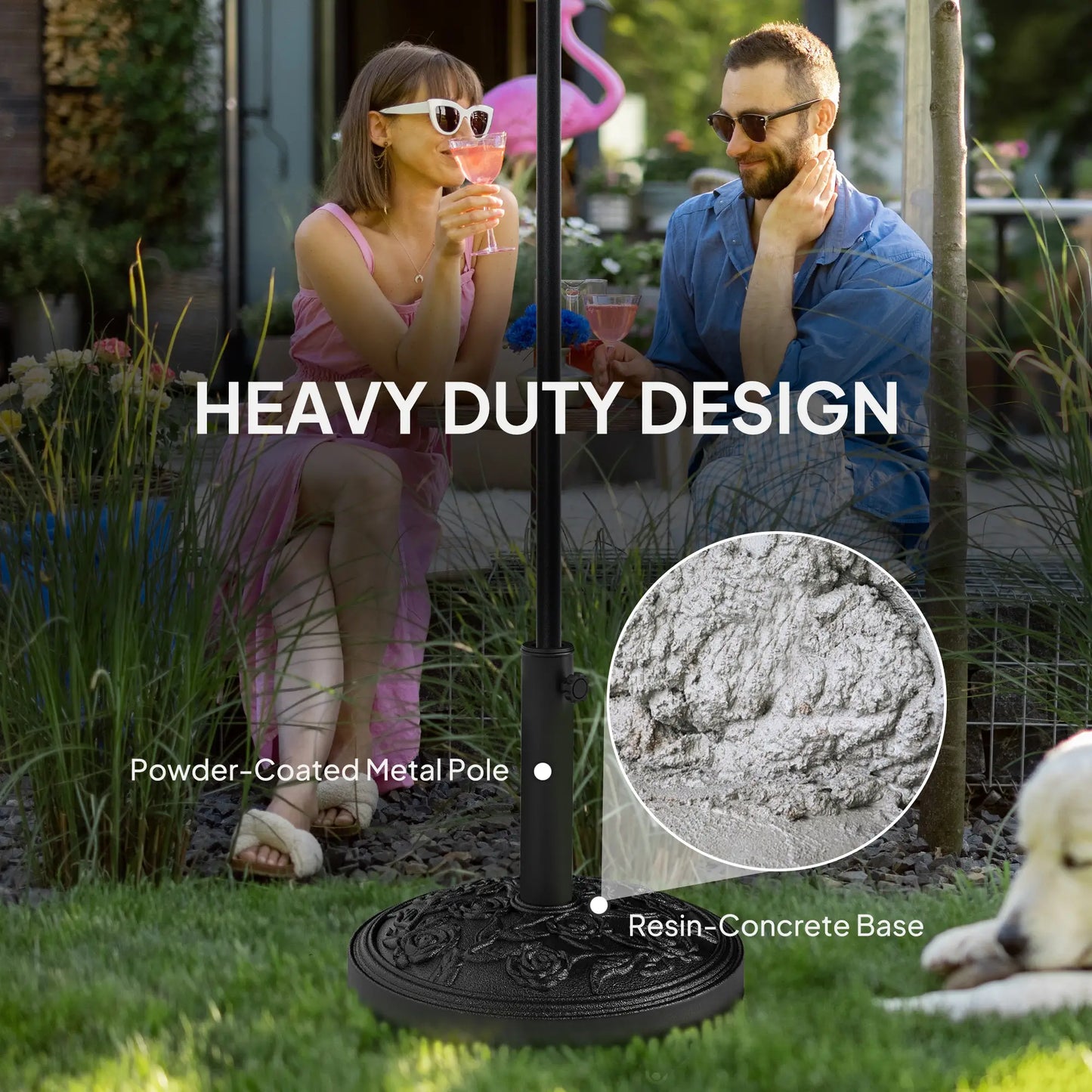 46 lbs Resin Round Patio Umbrella Base With Wheels, Black Umbrella Bases at Gallery Canada