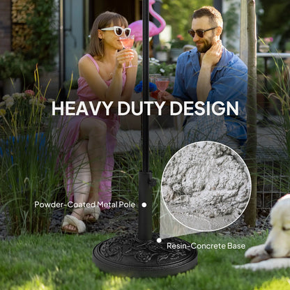 46 lbs Resin Round Patio Umbrella Base With Wheels, Black Umbrella Bases at Gallery Canada