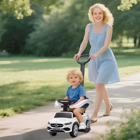 Mercedes-Benz 2-in-1 Toddler Push Car, White Push Cars for Toddlers White at Gallery Canada