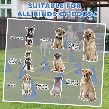 Dog Agility Hurdle Cone Set, Adjustable Obstacle Course, 8 Cones & 8 Poles, Blue Dog Agility Training Equipment at Gallery Canada