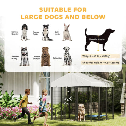 Outdoor Dog Kennel, Waterproof UV-Resistant Cover, Adjustable Bowls, 6 x 6 x 6 ft Houses, Kennels & Pens at Gallery Canada