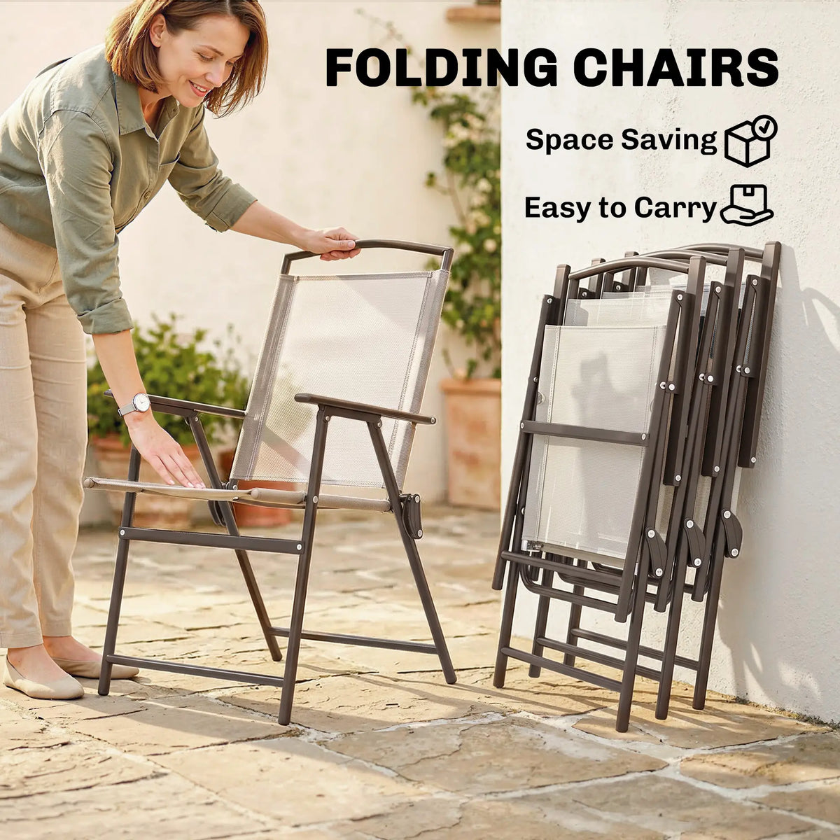 6 Piece Outdoor Dining Set For 4 With Umbrella, Cream Outdoor Dining Sets at Gallery Canada