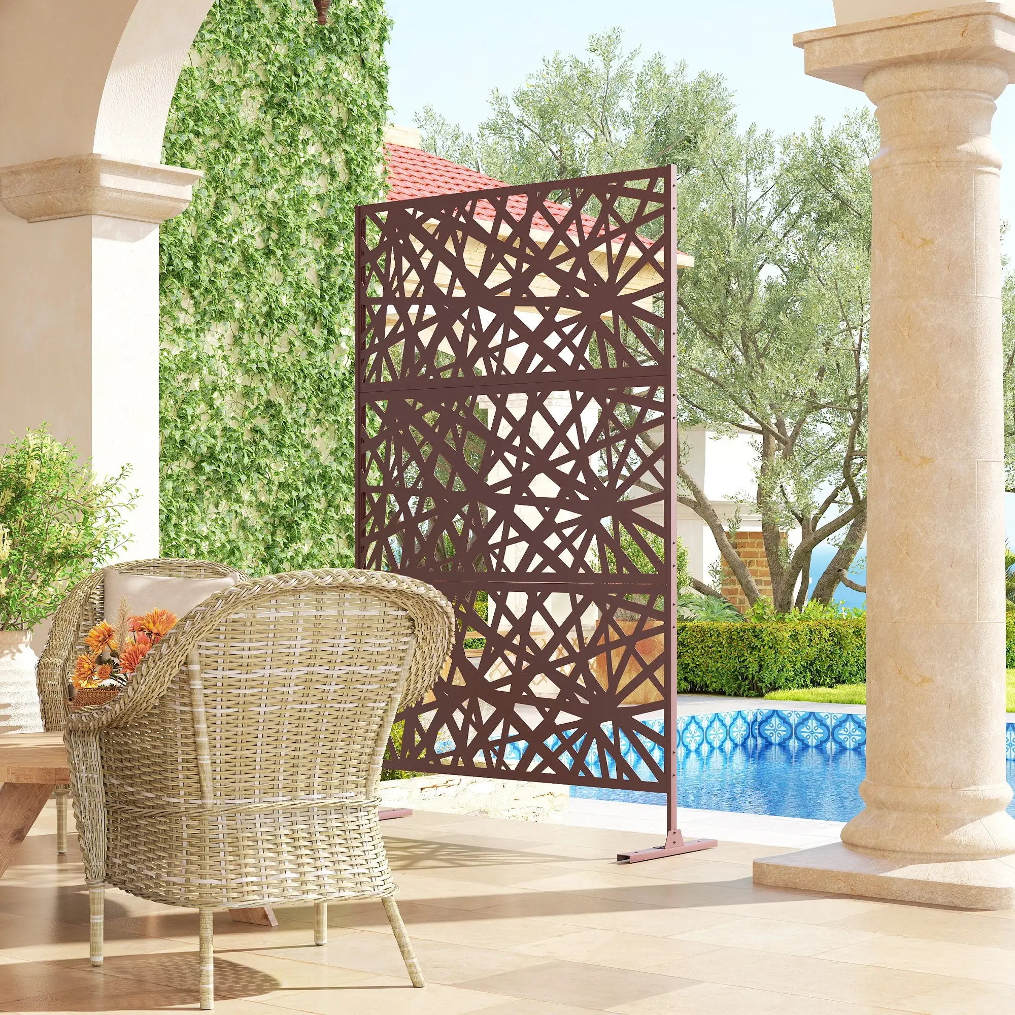 Metal Outdoor Privacy Screen, 78