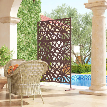 Metal Outdoor Privacy Screen, 78" x 48", Dark Brown Side Awnings at Gallery Canada