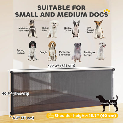 Retractable Dog Gate, 41" Tall, 122" Wide Mesh Pet Gate for Stairs Pet Gates at Gallery Canada