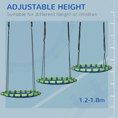 40 Inch Saucer Tree Swing, Adjustable Ropes, Steel Frame, 330lbs Capacity, Blue Gym Sets & Swings at Gallery Canada