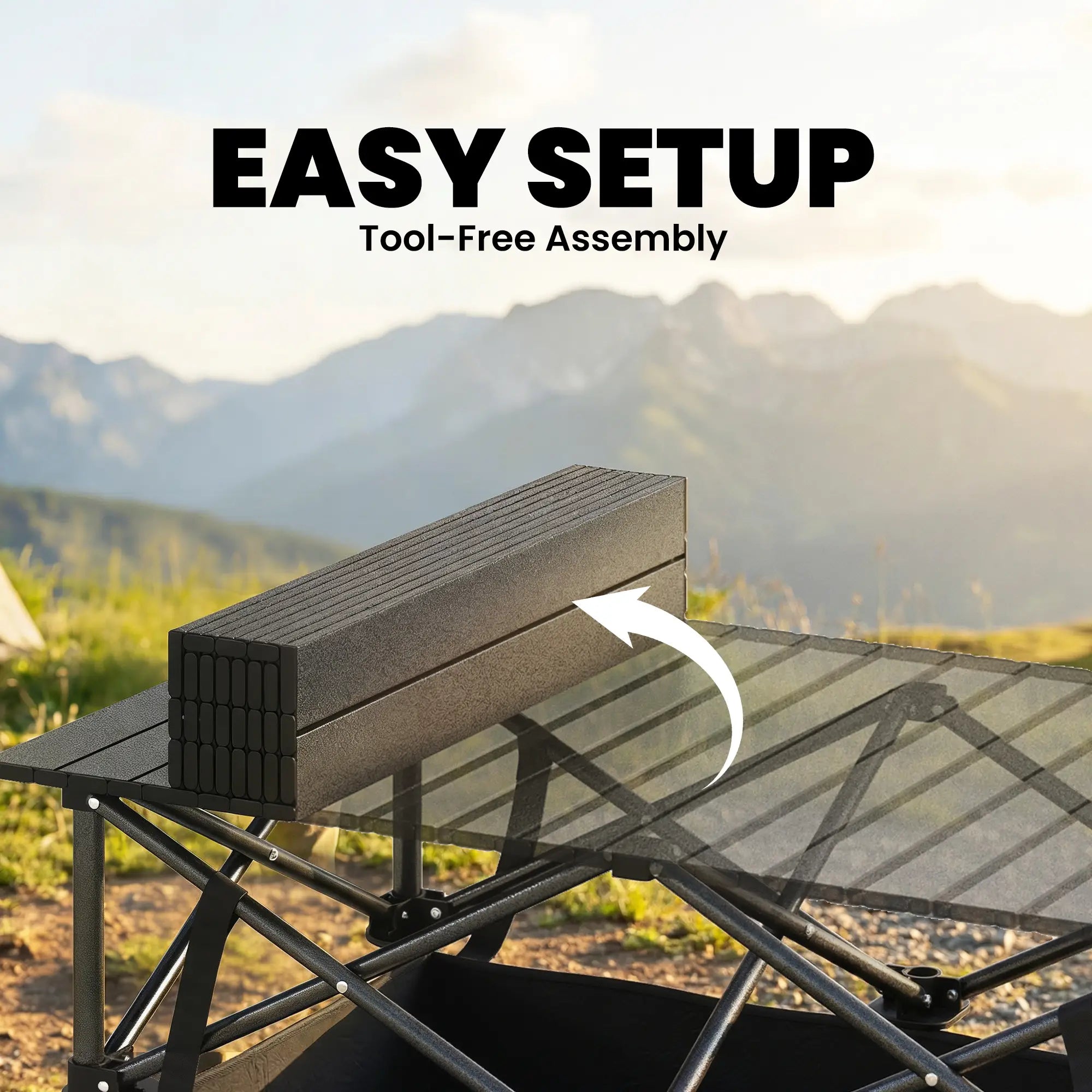 3ft Folding Camping Table, With Mesh Storage Net, Black Picnic Tables & Camping Chairs at Gallery Canada