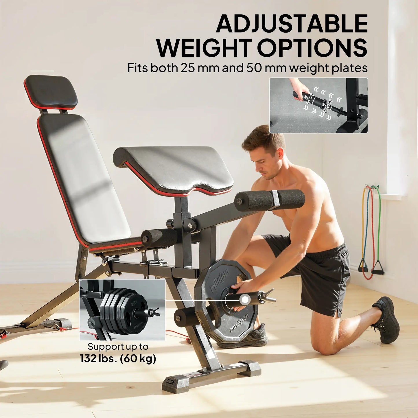 Adjustable Weight Bench With Wheels, 926LBS Load, Leg Extension, Preacher Curl Weight Benches at Gallery Canada